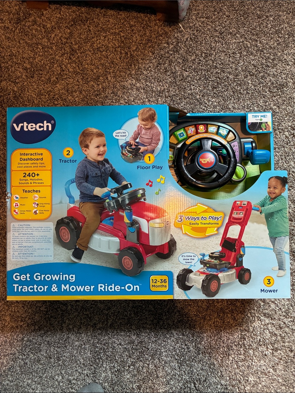 Vtech Get Growing Tractor & Mower Ride-On Toy